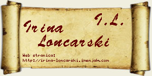 Irina Lončarski vizit kartica